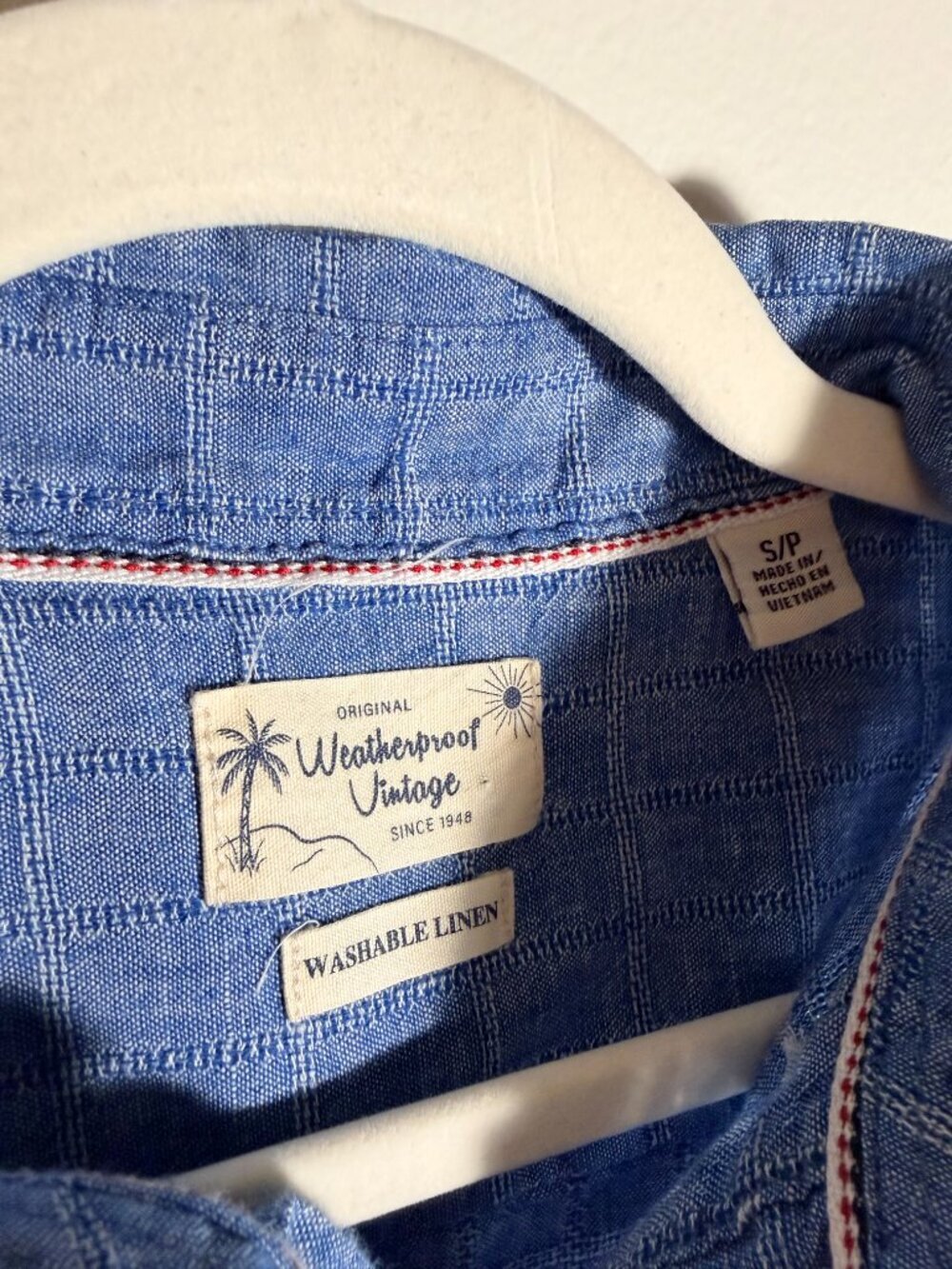 Weatherproof Vintage Linen Blue Short Sleeve Button Up Shirt Size S - Picture 3 of 5